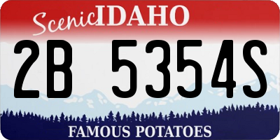 ID license plate 2B5354S