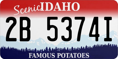 ID license plate 2B5374I