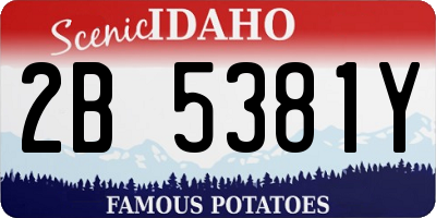 ID license plate 2B5381Y