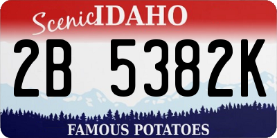 ID license plate 2B5382K