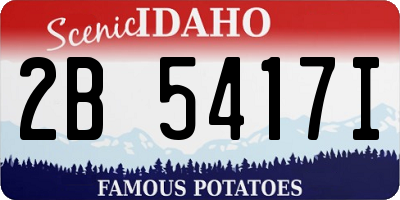 ID license plate 2B5417I