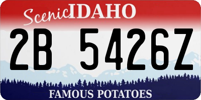 ID license plate 2B5426Z