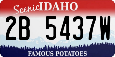 ID license plate 2B5437W