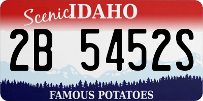 ID license plate 2B5452S