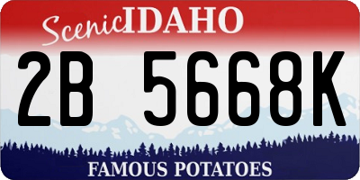 ID license plate 2B5668K