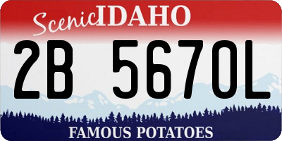 ID license plate 2B5670L