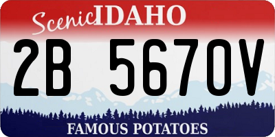 ID license plate 2B5670V