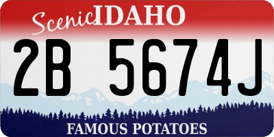 ID license plate 2B5674J