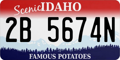 ID license plate 2B5674N