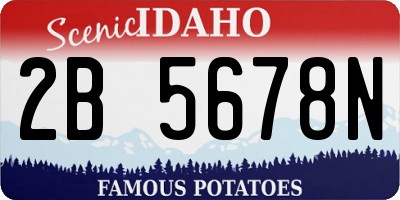 ID license plate 2B5678N
