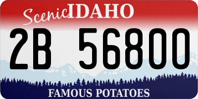 ID license plate 2B5680O