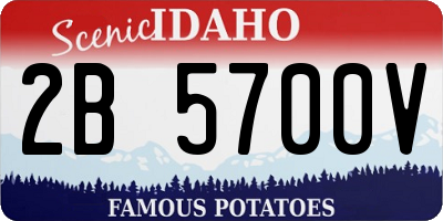 ID license plate 2B5700V