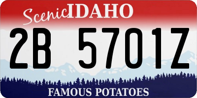 ID license plate 2B5701Z