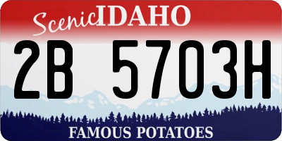 ID license plate 2B5703H