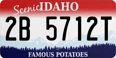 ID license plate 2B5712T
