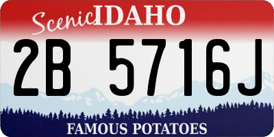ID license plate 2B5716J