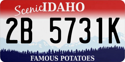 ID license plate 2B5731K