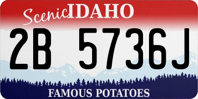 ID license plate 2B5736J