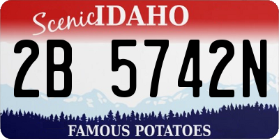 ID license plate 2B5742N