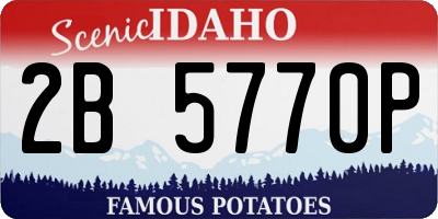 ID license plate 2B5770P
