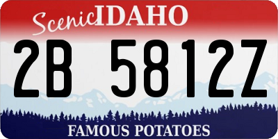 ID license plate 2B5812Z