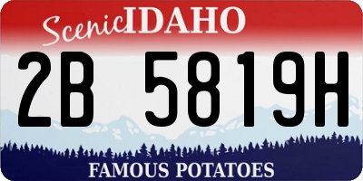 ID license plate 2B5819H