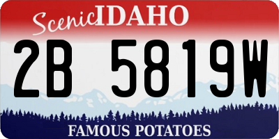 ID license plate 2B5819W