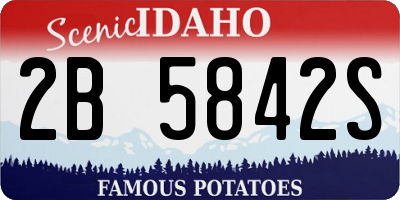 ID license plate 2B5842S