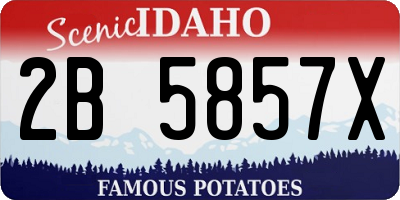 ID license plate 2B5857X