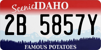 ID license plate 2B5857Y