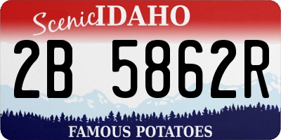 ID license plate 2B5862R