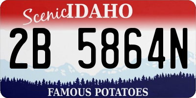ID license plate 2B5864N