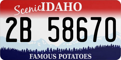 ID license plate 2B5867O