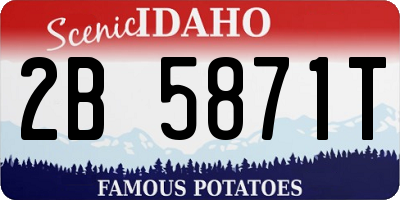 ID license plate 2B5871T