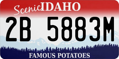 ID license plate 2B5883M
