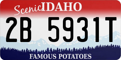 ID license plate 2B5931T