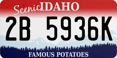 ID license plate 2B5936K