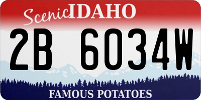 ID license plate 2B6034W