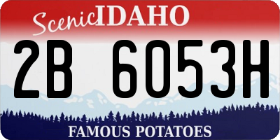 ID license plate 2B6053H