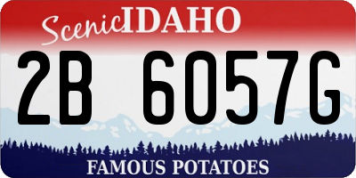 ID license plate 2B6057G