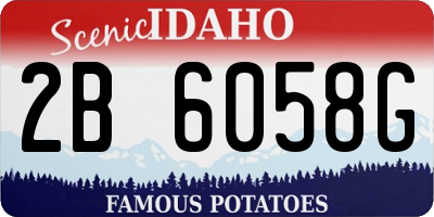 ID license plate 2B6058G