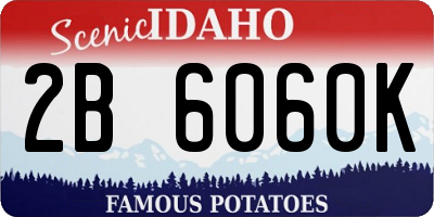 ID license plate 2B6060K