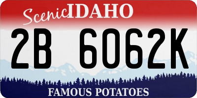 ID license plate 2B6062K