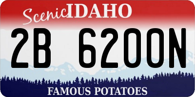 ID license plate 2B6200N