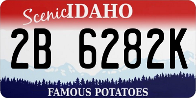 ID license plate 2B6282K
