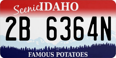 ID license plate 2B6364N