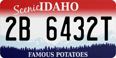 ID license plate 2B6432T