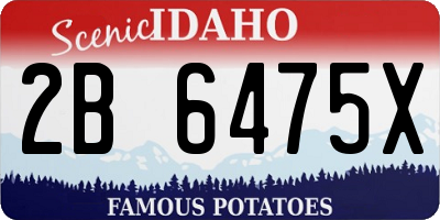 ID license plate 2B6475X