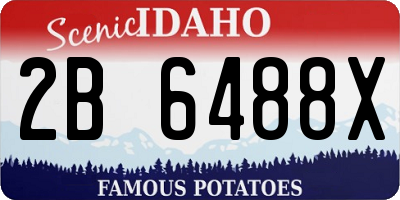 ID license plate 2B6488X