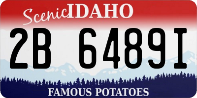 ID license plate 2B6489I